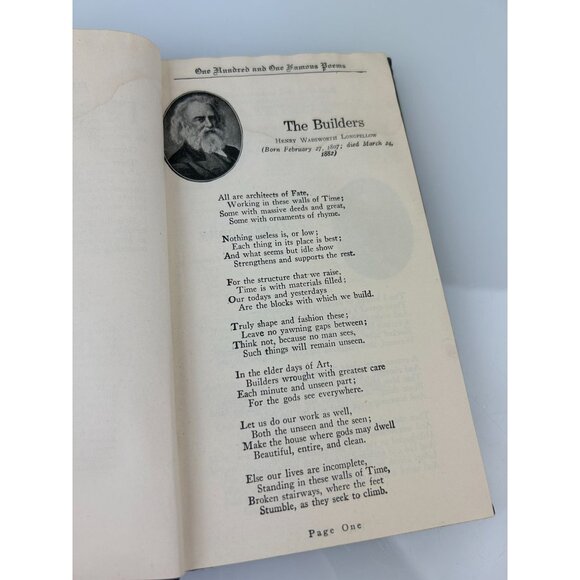 1929 One Hundred and One Famous Poems Vintage Antique Book Poetry Compilation - Picture 9 of 16